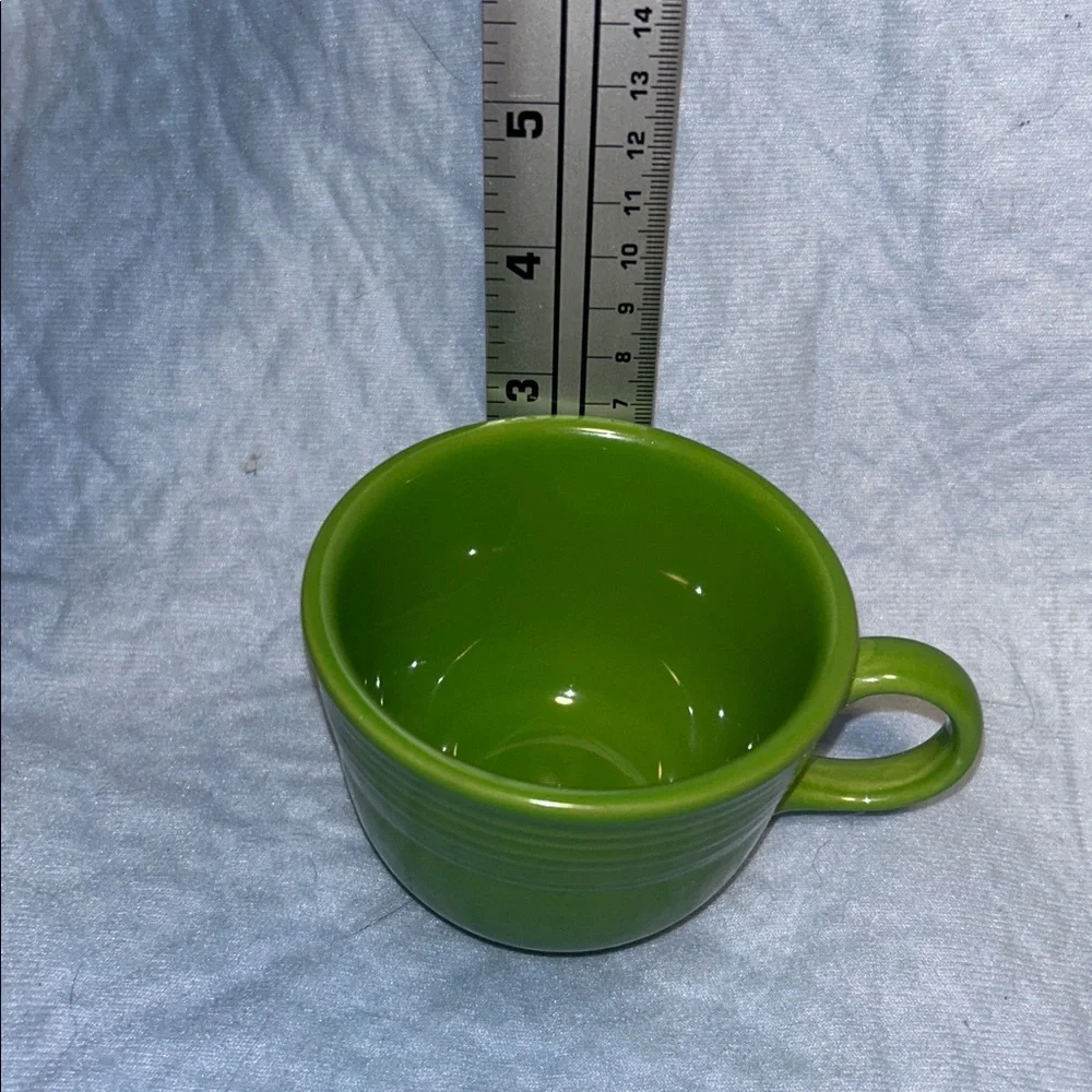 Shamrock Green Homer Laughlin Fiestaware flat cup and saucer set Retired
